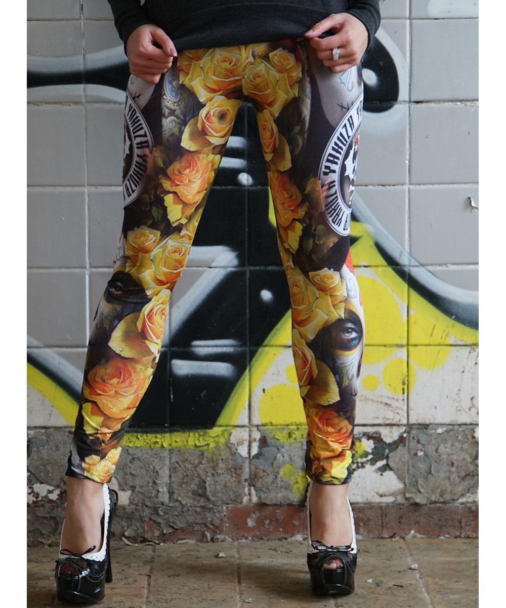 Yakuza Leggings mexican rose leggings LEB-9144