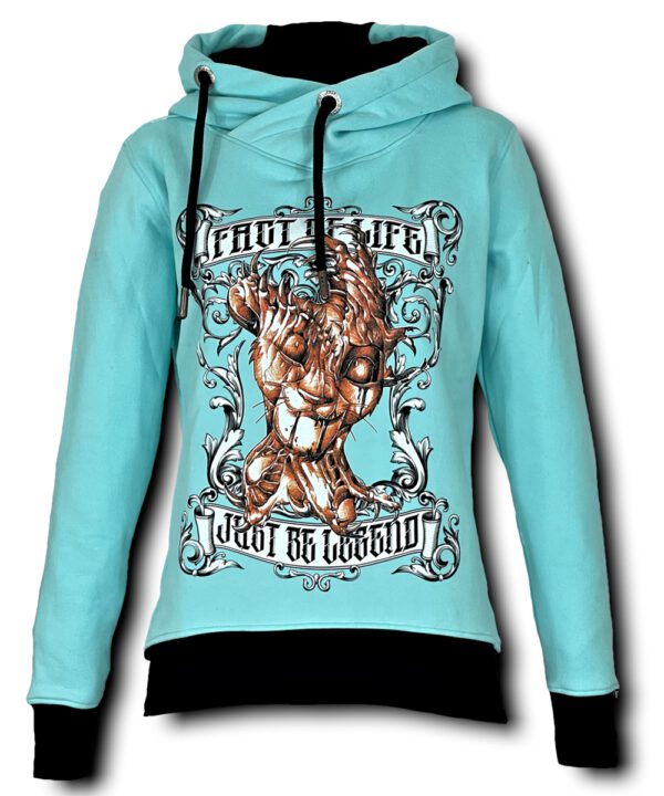 Fact of Life Damen Hoodie “Lion” GSH-04 turquoise