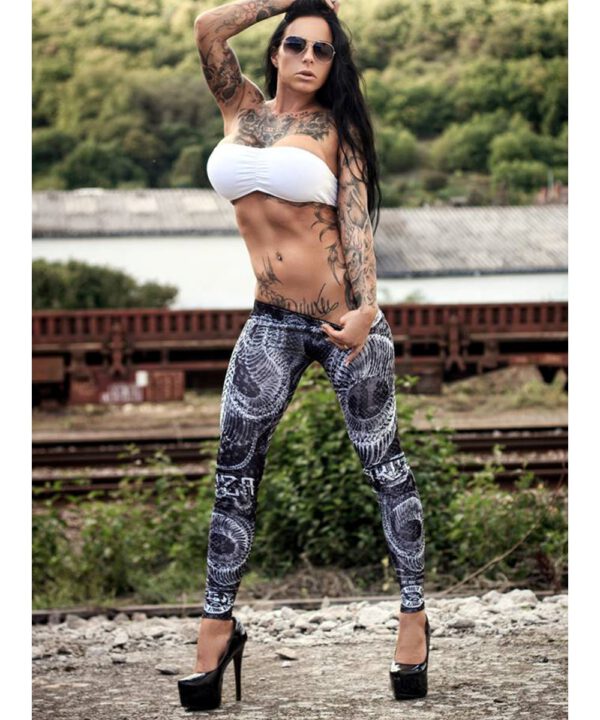 Yakuza Leggings Snake LEB-7134 schwarz