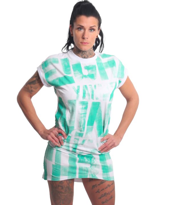 Yakuza Branded Urban T-Shirt Kleid GKB-22111 weiß