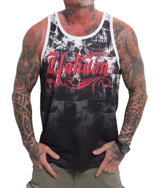 Yakuza Flying Skullz Mesh Tanktop UHB-24067 schwarz