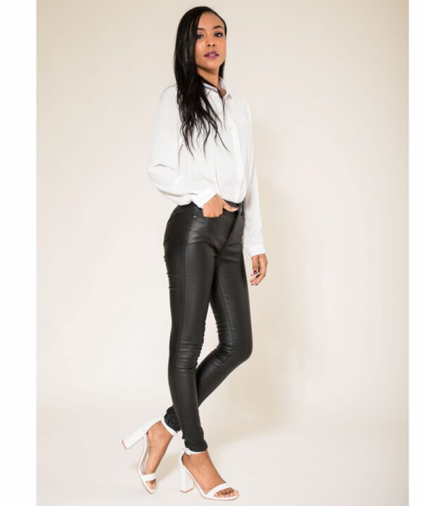 Nina Carter Damen Skinny Coated S513 black