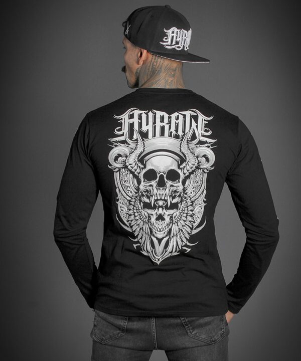 Hyraw Herren Longsleeve "SKULL WINGS"