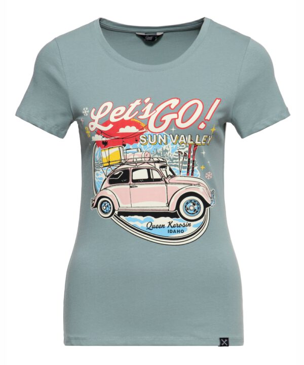 Queen Kerosin T-Shirt "Sun Valley" Graugrün