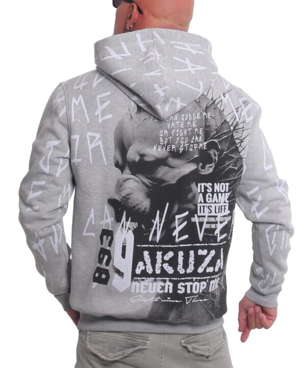 Yakuza Never Stop Hoodie hellgrau