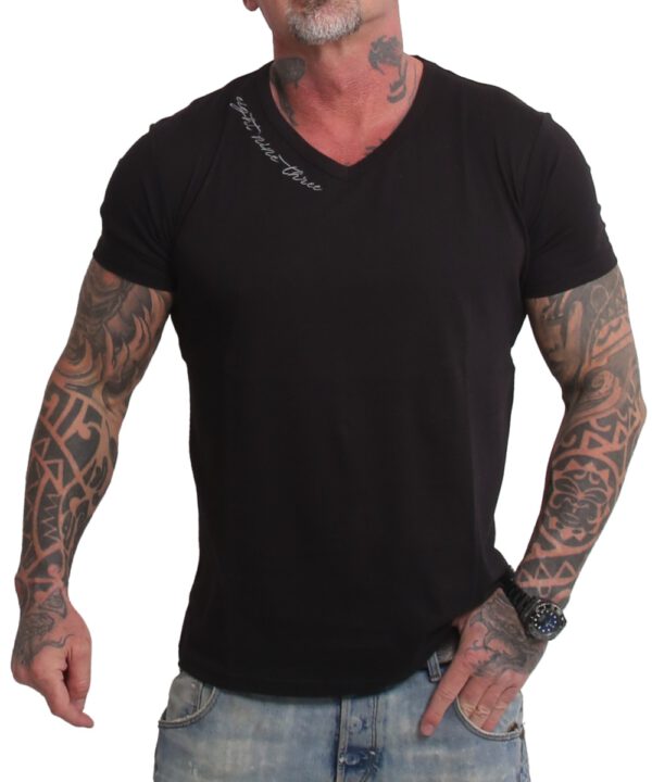 Yakuza Bare Regular Basic V-Neck T-Shirt TSB-25049