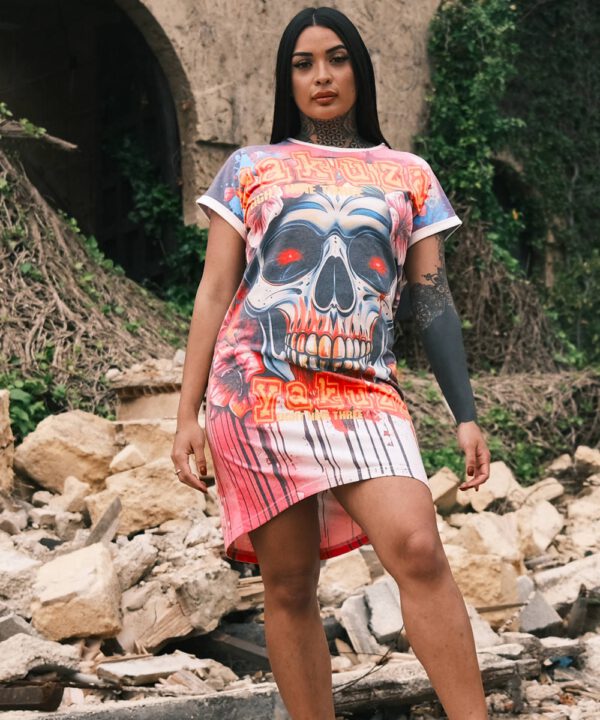 Yakuza Death Bloom Urban T-Shirt Kleid GKB-26117 bunt