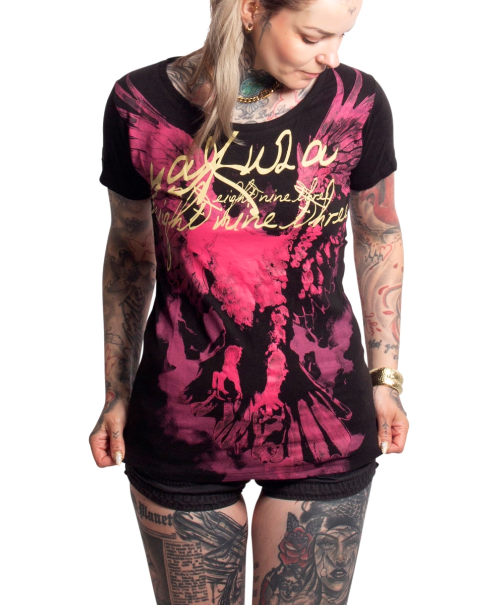 Yakuza Eagle Curved Crew Neck T-Shirt GSB-26106