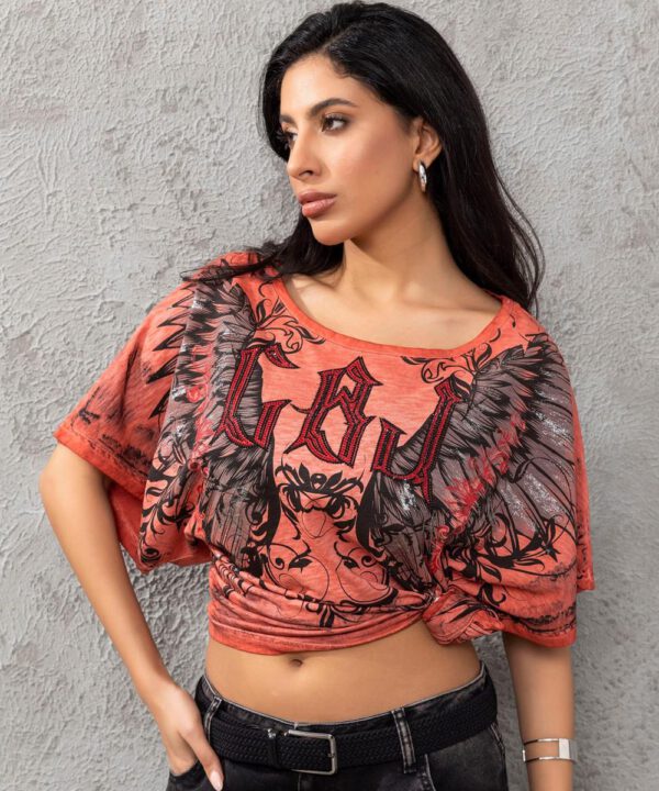 Cipo & Baxx Damen T-Shirt Rückenfrei WT-377 orange