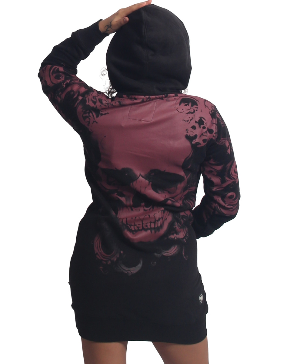 Yakuza Lost Skull Hoodie Kleid GKB-27108 black1