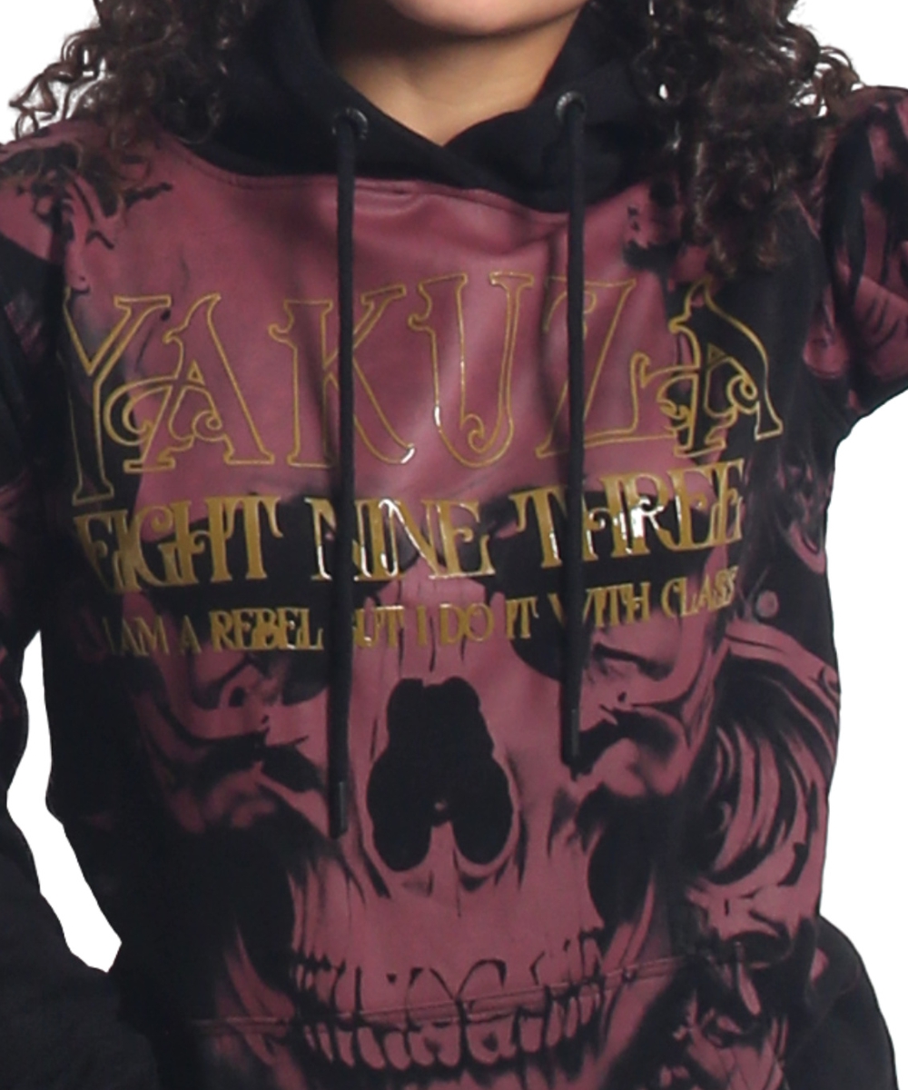 Yakuza Lost Skull Hoodie Kleid GKB-27108 black – Bild 3
