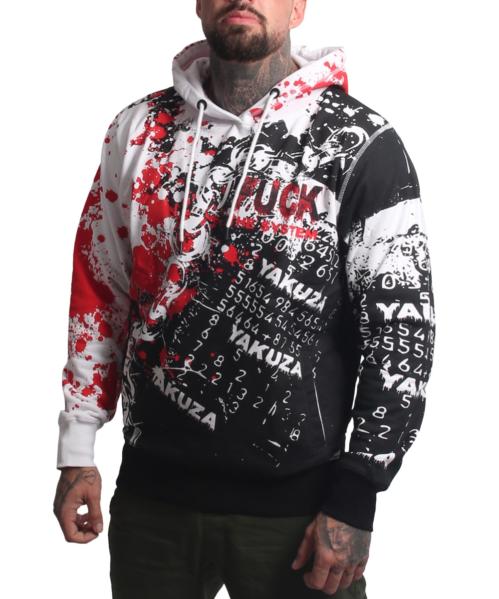 Yakuza Rush Allover Hoodie HOB-26036 weiß