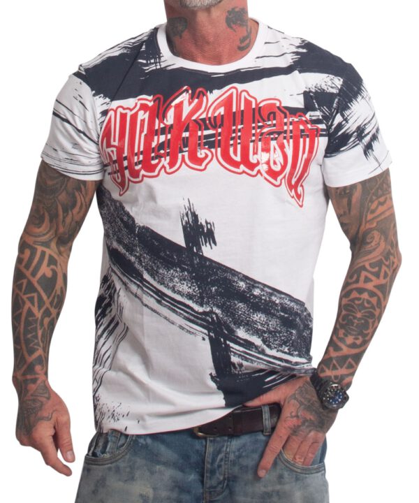 Yakuza Care Allover Regular T-Shirt TSB-27008 weiß
