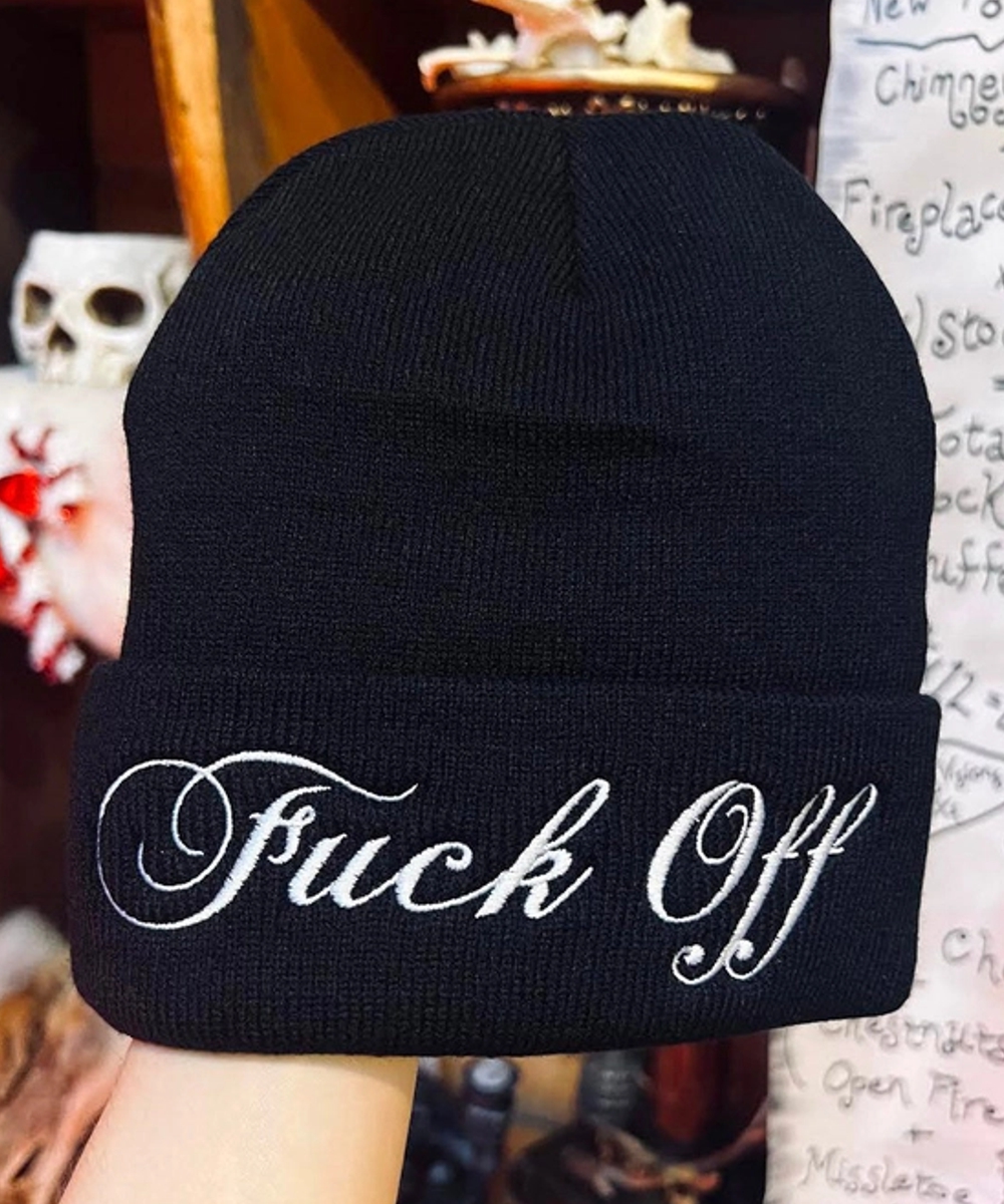 Beanie Mütze Fu Off Wintermütze