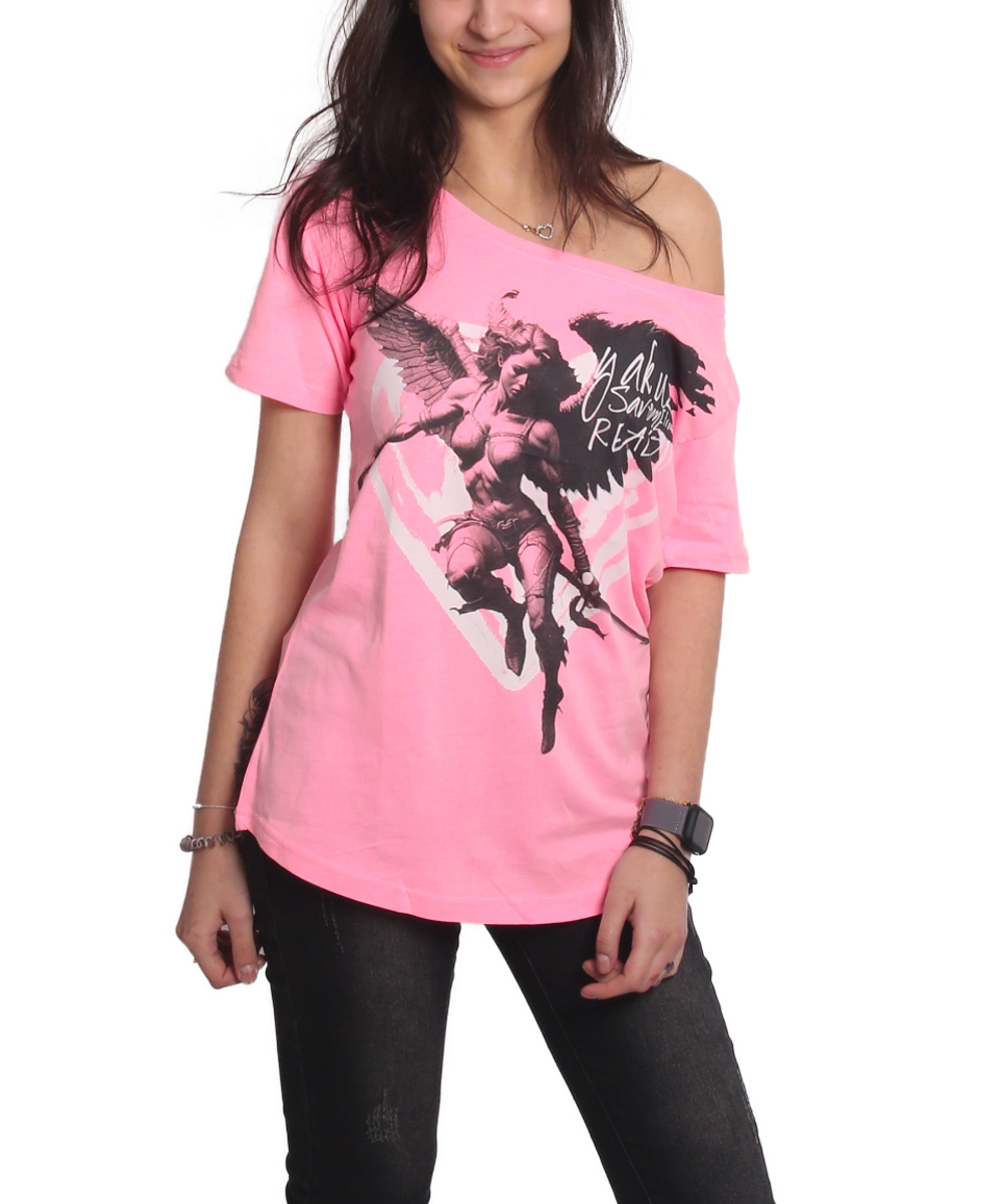 Yakuza Nemesis Curved Crew Neck T-Shirt GSB-27120 cotton candy