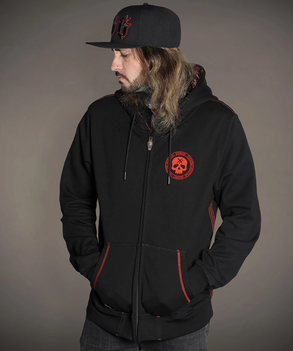 Hyraw HORNED Hooded Zip black2