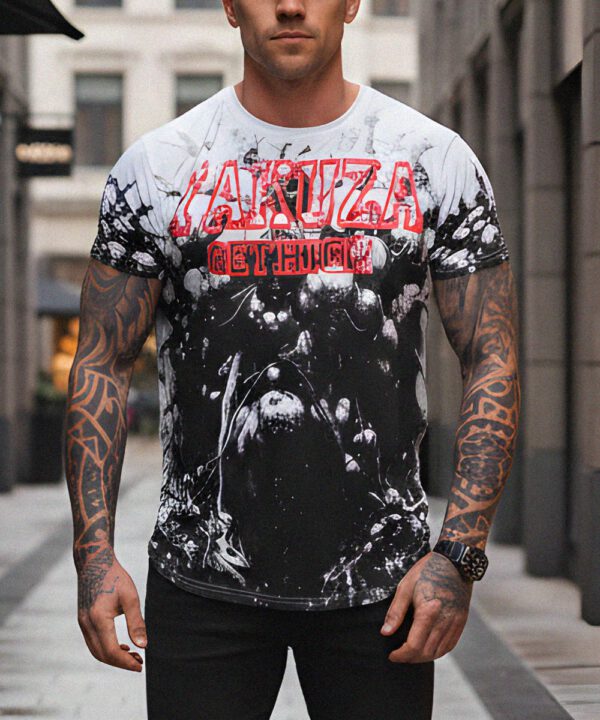 Yakuza Get High Allover Regular T-Shirt weiß