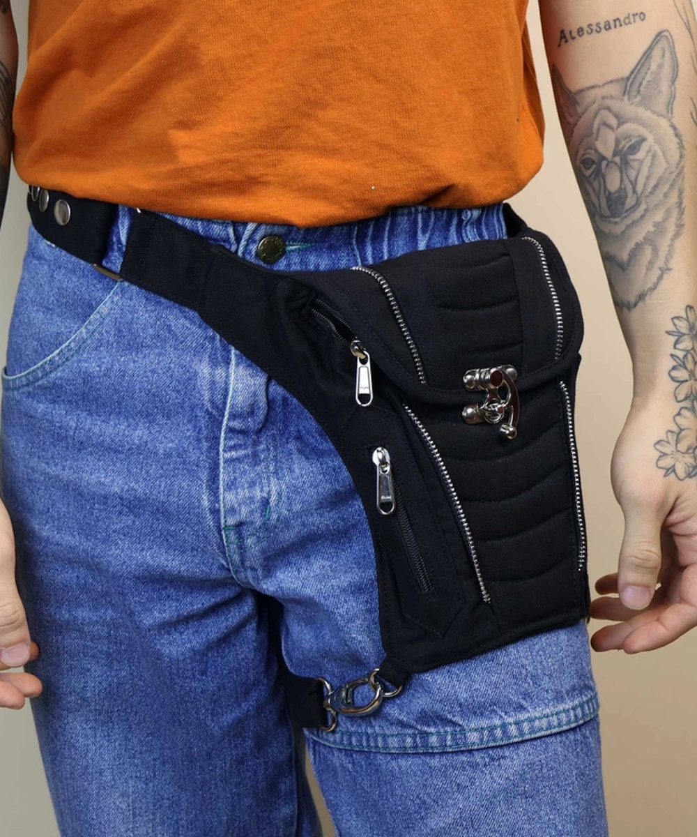 Gürteltasche Premium Beintasche "Zigma" schwarz – Bild 3