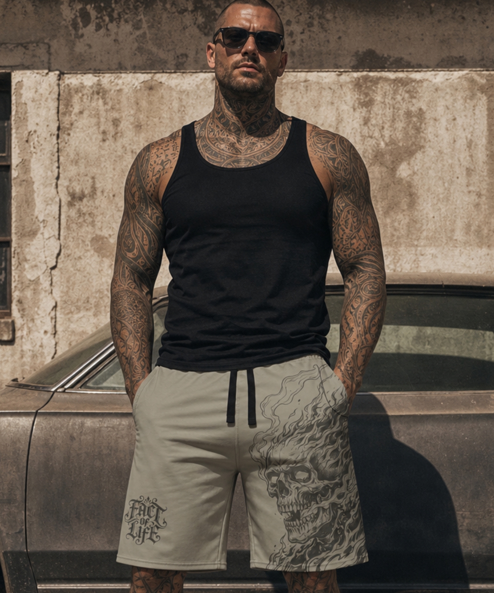 Fact of Life Shorts "Inferno Skull" SS-04 abbey stone
