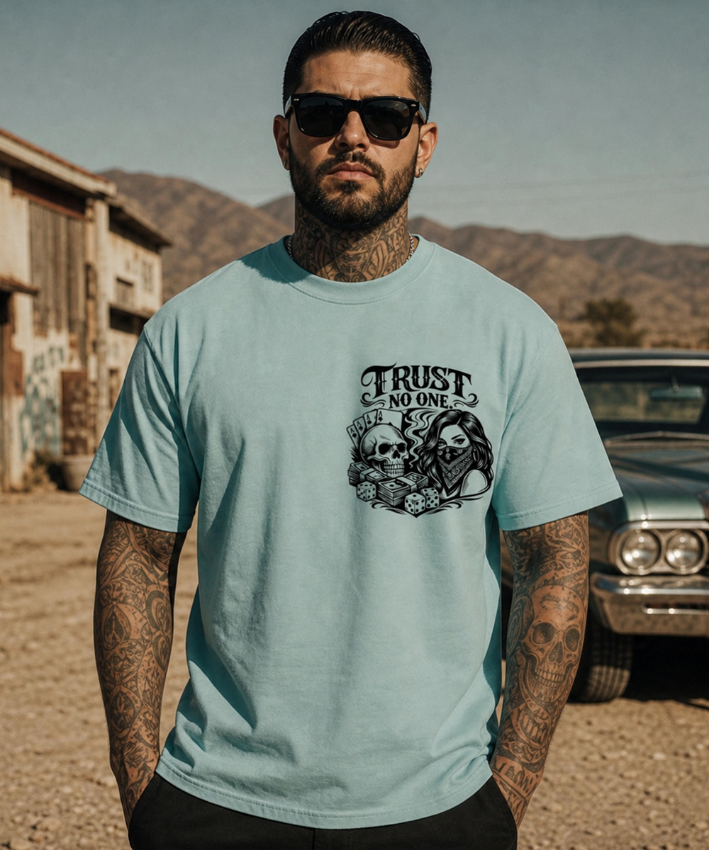 Fact of Life T-Shirt Trust No One TS-98 Eggshell blue onlin