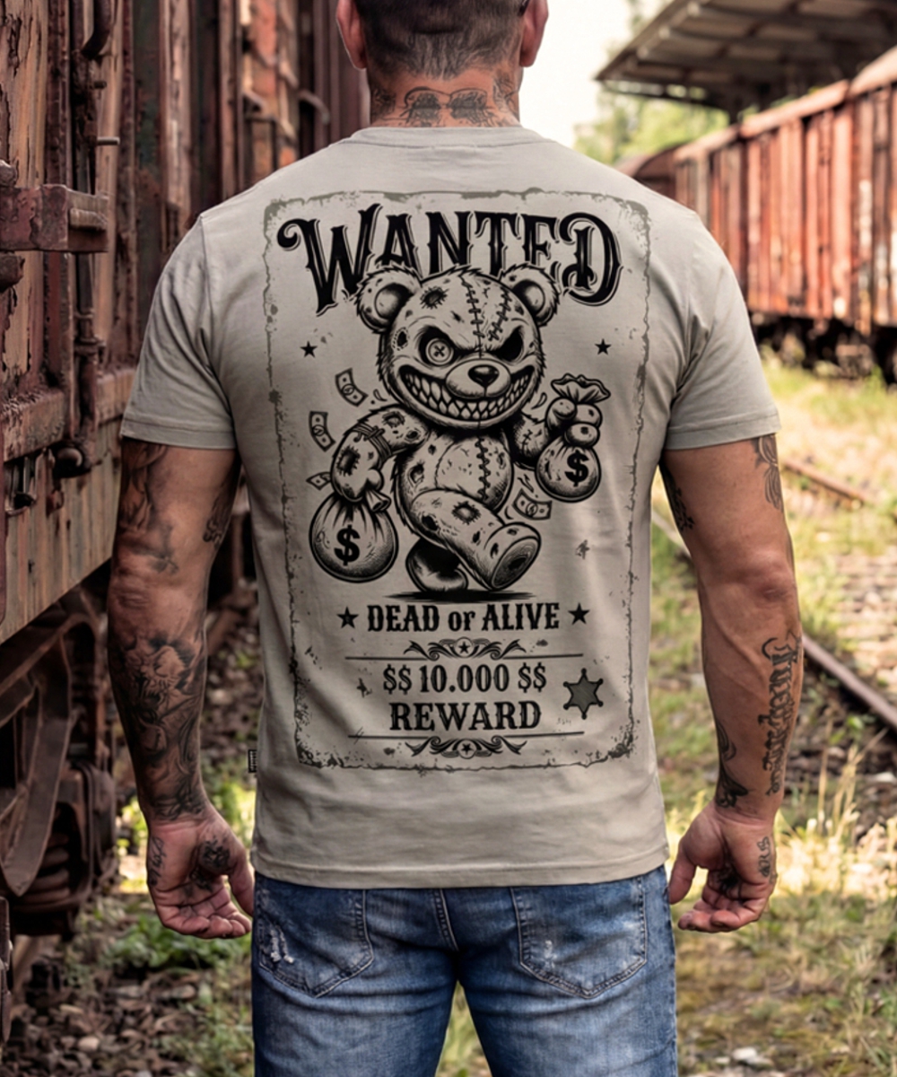 Fact of Life T-Shirt „Wanted Bear“ TS-99 abbey stone – Bild 3