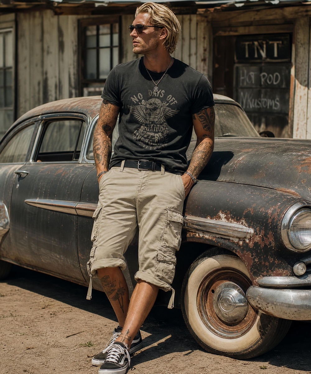 Jet Lag Cargo Shorts FW-011 beige