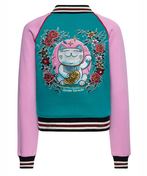 Queen Kerosin College Jacke "Lucky Cat"