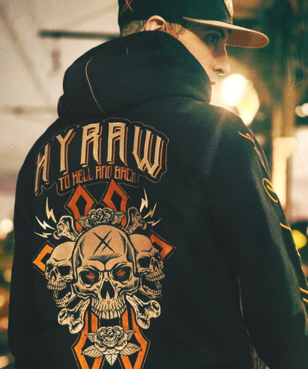 Hyraw Sweat Jacke gestickter totenkopf