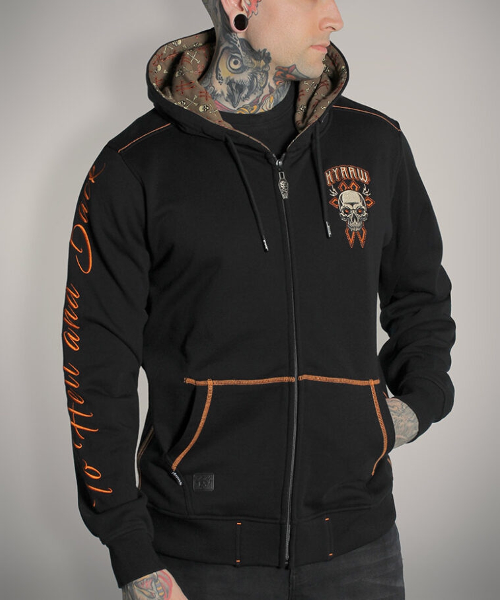 Hyraw Sweat Jacke gestickter totenkopf