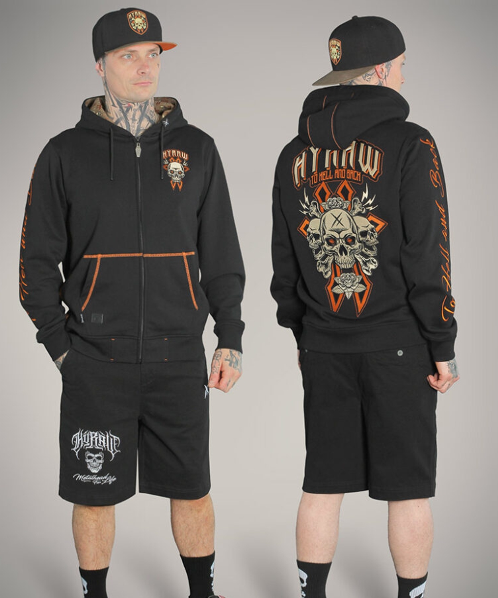 Hyraw Sweat Jacke gestickter totenkopf