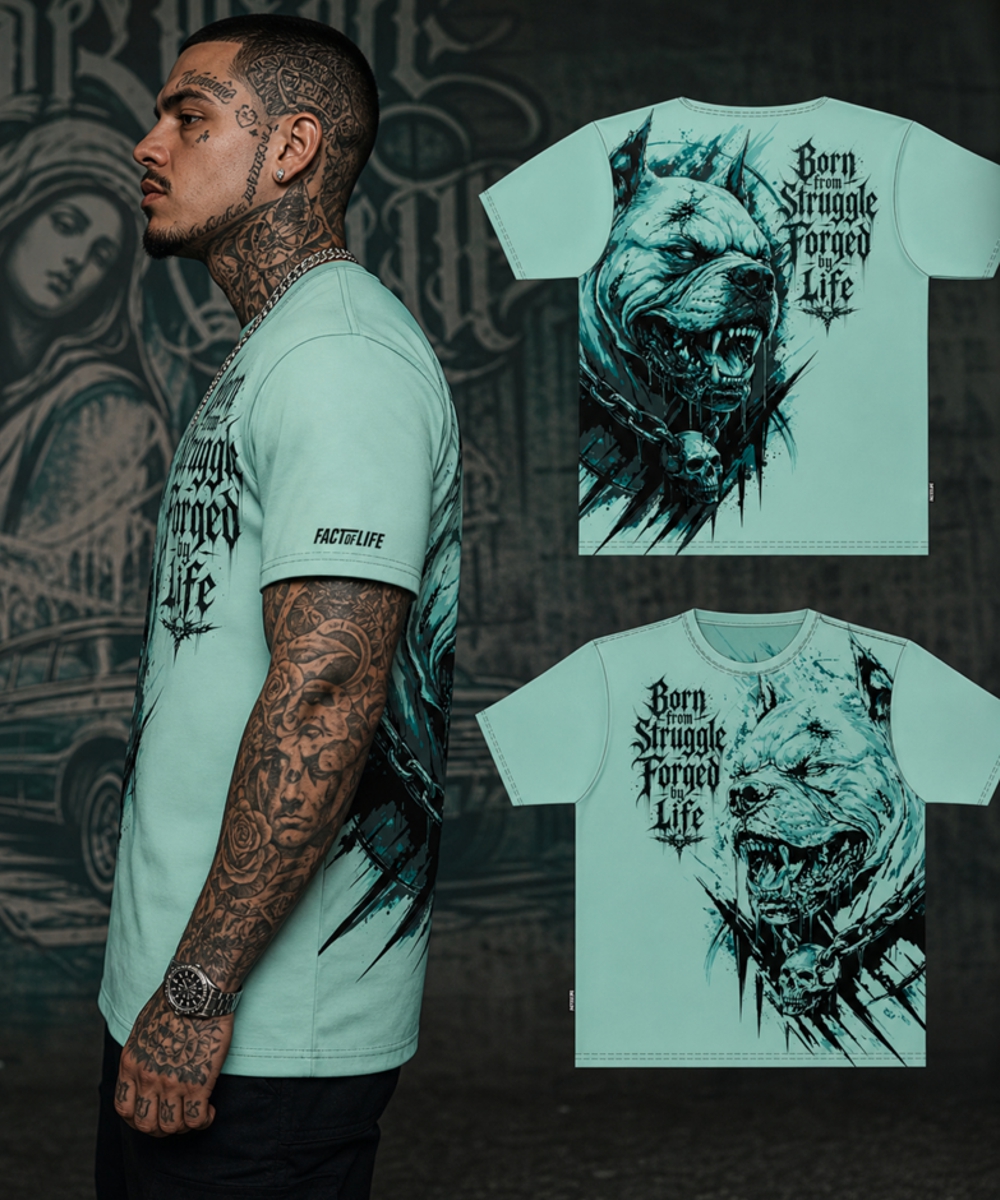 Fact of Life T-Shirt "Born from Struggle" TS-100 yucca – Bild 5