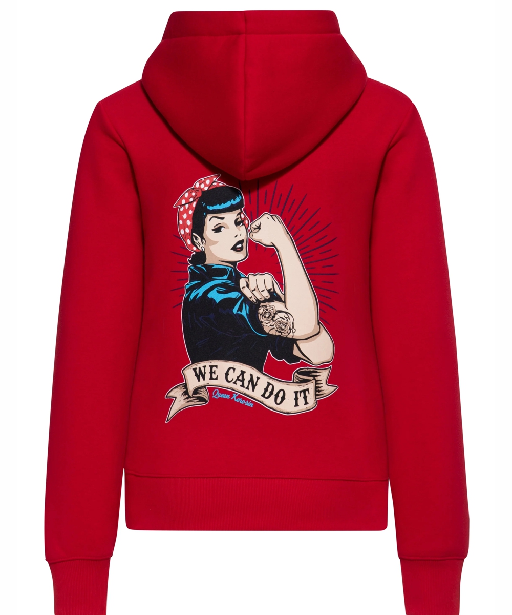 Queen Kerosin Hoodie 'We Can Do it' in Rot – Bild 3